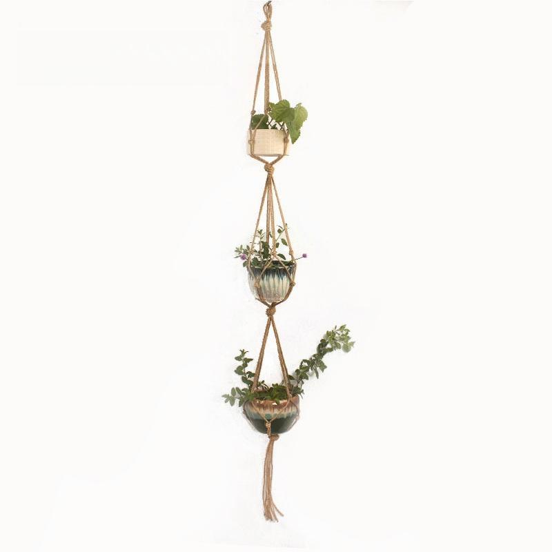 Macrame Plant Hanger Woven Cotton Rope Creative Garden Hanging Planter for Succulent Plants Home Decoration, Rope Only