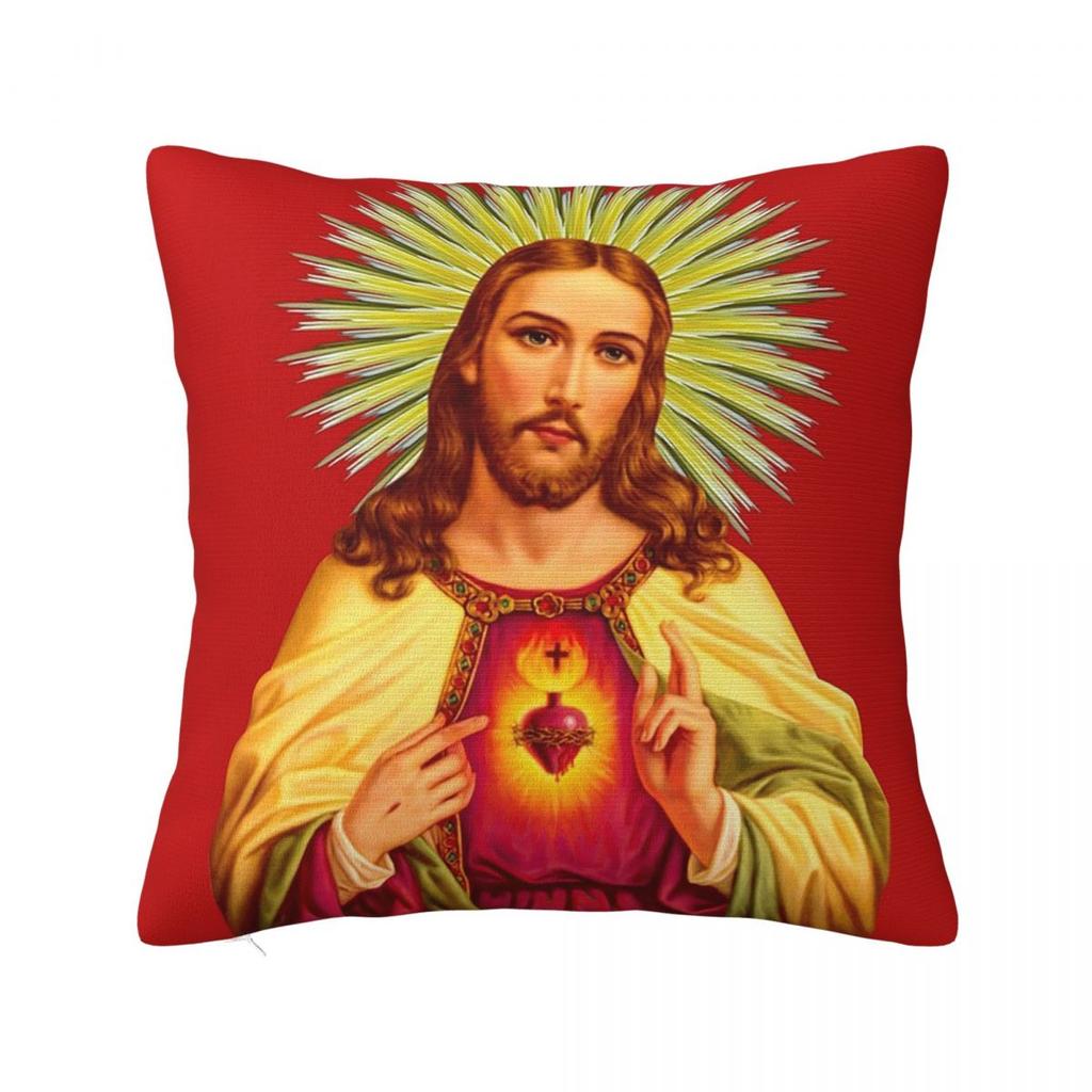 Jesus Biblical References Square Pillowcase Pillow Cover Polyester Cushion Decor Comfort Throw Pillow for Home Bedroom