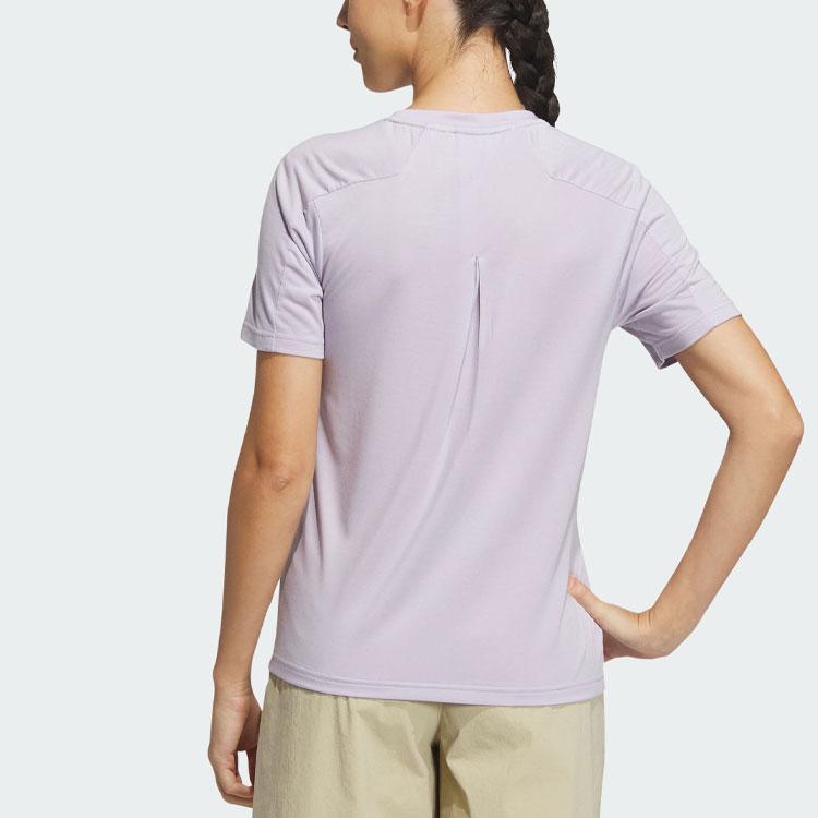 Adidas Campyx Short Sleeve Tee With Logo Print Women Tops Silver IC1978