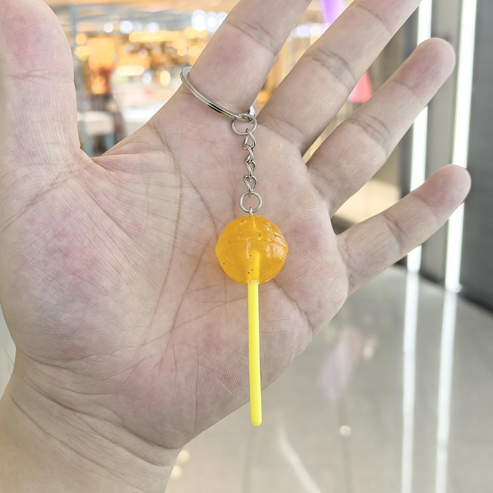 Simulation Lollipop Keychain Candy Pendant Transparent Resin Diy Accessories Couple Family Keychain Pendant
