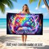 Fantasy Adventure Theme Beach Towel Personalized Custom Name & Text Soft Quick Dry Beach Towel for Swimming Travel