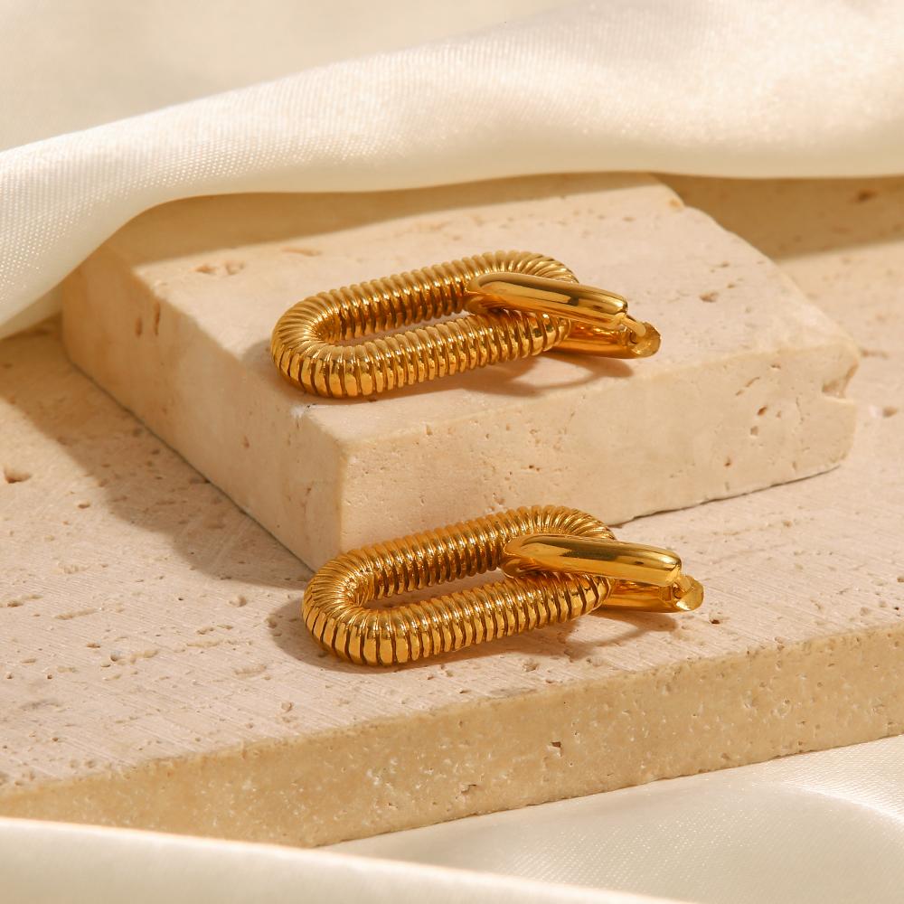 Youthway Exaggerated  Stainless Steel Chain Drop Earrings  Plated Fashion Romantic Charm Jewelry For Women Gift