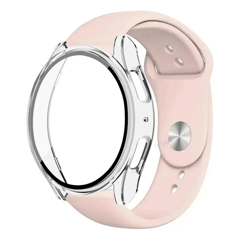 Case+Strap for Samsung Galaxy Watch 7 5 6 40mm 44mm Silicone Band 20mm Bracelet Tempered Glass Screen Film Case Protector Cover