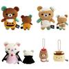 San-X Rilakkuma Plush Doll Cute Halloween Pumpkin Relax Bear Plush Keychains Kuma Bag Pendant  Anime Cartoon  Decoration Gift