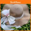 Cappello di Paglia Estivo da Sole per Donna con Design in Pizzo e Motivo Floreale Perfetto per Spiaggia e Attività all'Aperto