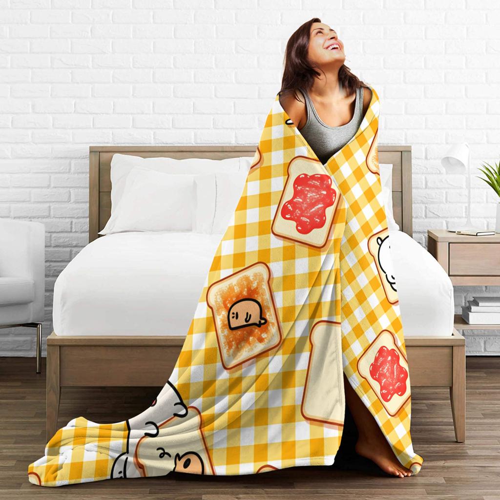 Soft Warm BlanketBoy Girl Airplane Travel Joke Bear Throw Blanket Flannel Bedspread For Couch Chair Fluffy Sofa Bed Cover