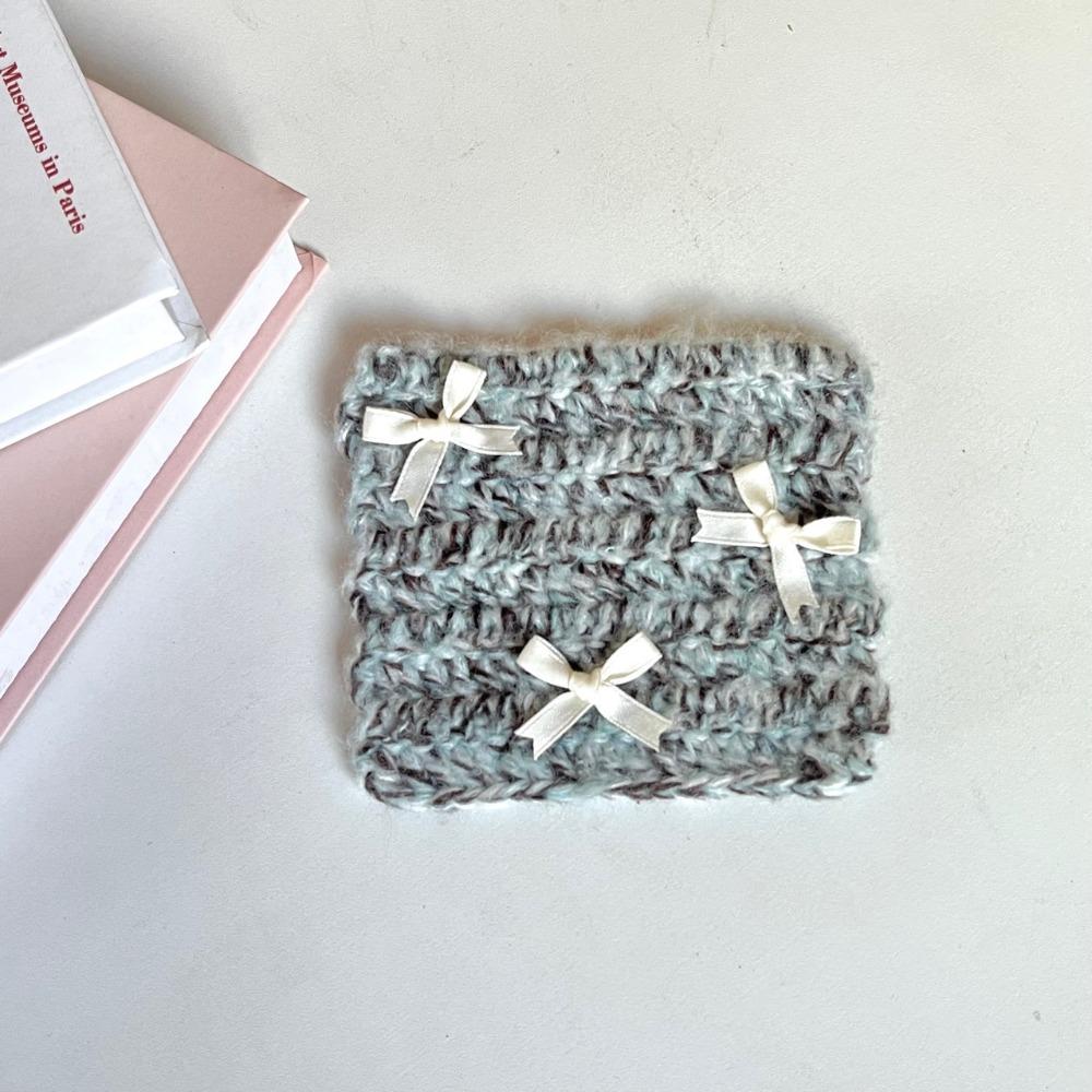 2Pcs Korean Knitted Coaster Blended Wool Table Place Mat Placemat Insulation Pads  Living Room