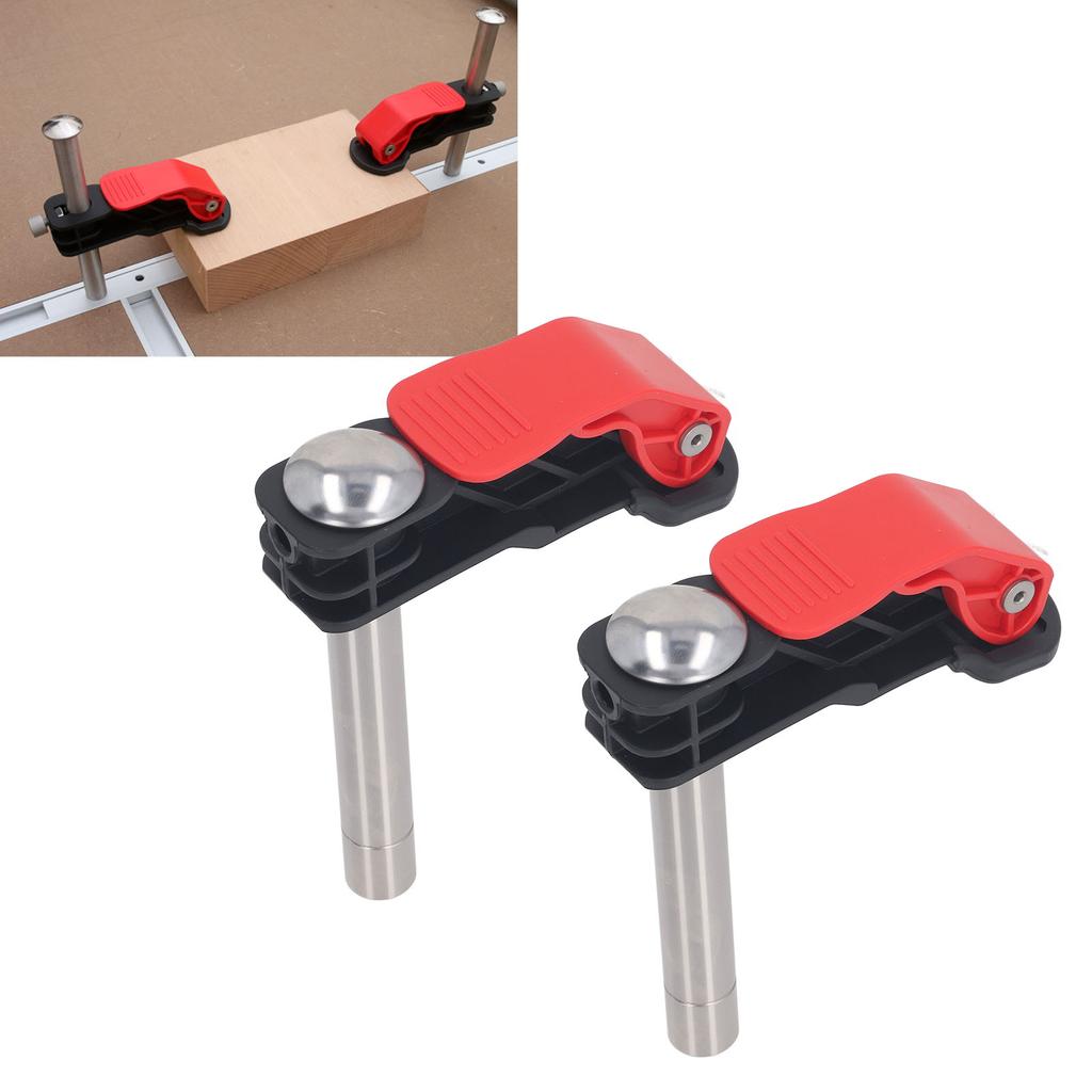 2PCS Woodworking Quick Press Stainless Steel Bench Dog Clamp Desktop Chute Clamp for Plate and