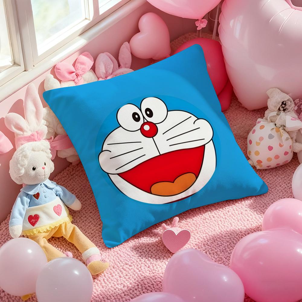 Cute Anime D-DoraemonS Cushion Cover Pattern Printed Pillowcase for Living Room Sofa Cushion Cover & Bedroom Decor