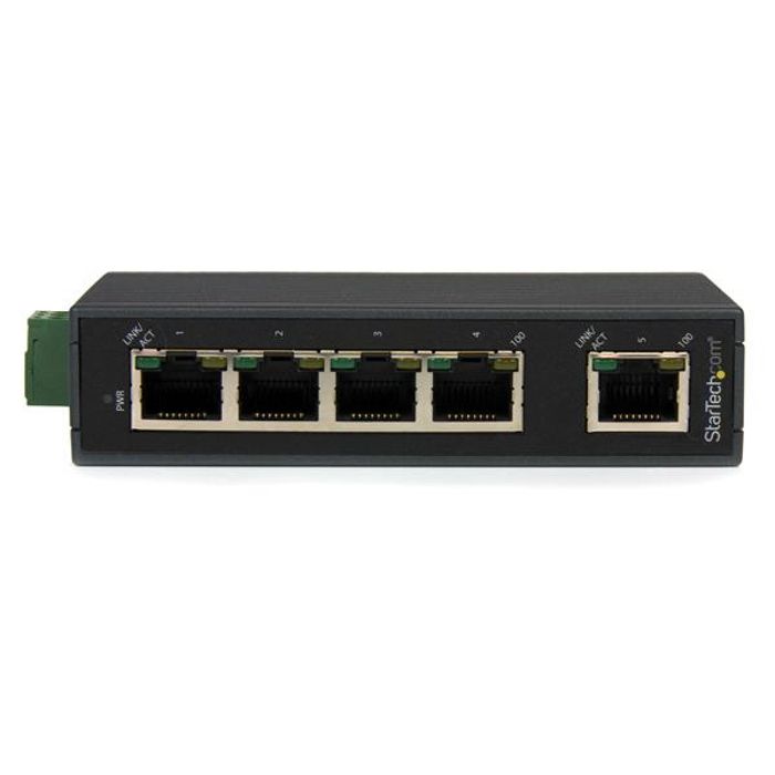 Netzwerk-Switch - STARTECH - IES5102 - 5 RJ-45-Ports - DIN-Schienenmontage - Unmanaged