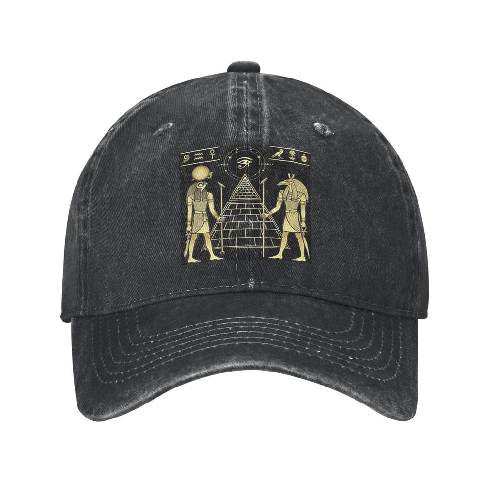 Egyptian God Ra And Seth Baseball Caps Fashion Denim Hats Casquette Streetwear Baseball Cowboy Hat for Unisex Women