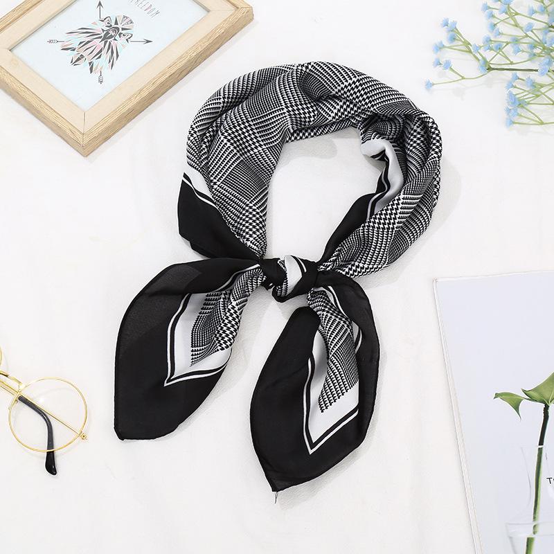 High-End Retro Korean-Style Silk Square Scarf: Versatile Fashion Accessory for Women