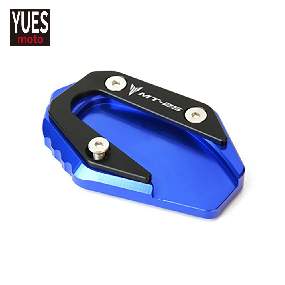 Motorcycle Accessories CNC Kickstand Foot Side Stand Extension Pad Support Plate For YAMAHA MT-25 MT25  MT 25