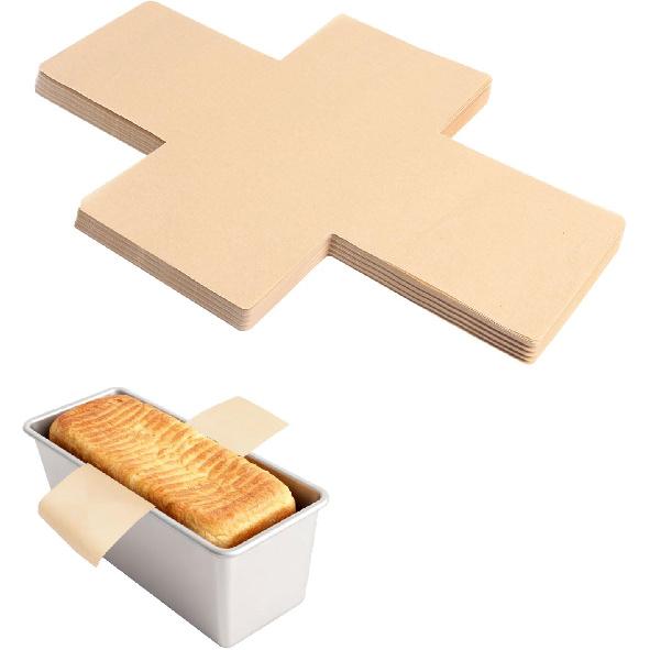 100 Pcs Loaf Pan Liners 8x4 Inch, Non-Stick Disposable Brown Parchment Paper, Bread Pan Liners for Baking Toast, Cakes & Banana Breads - Greaseproof 100