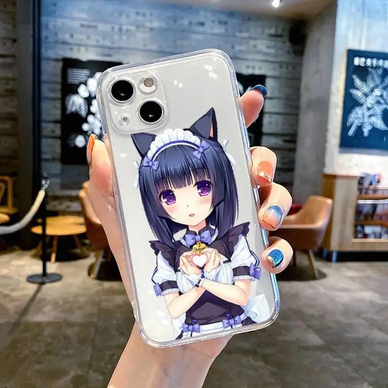 Chocola Nekopara Anime Phone Case For IPhone 16 15 14 13 12 11 Mini Pro Max X XR XSMax 7 8 Plus SE20 Transparent Cover