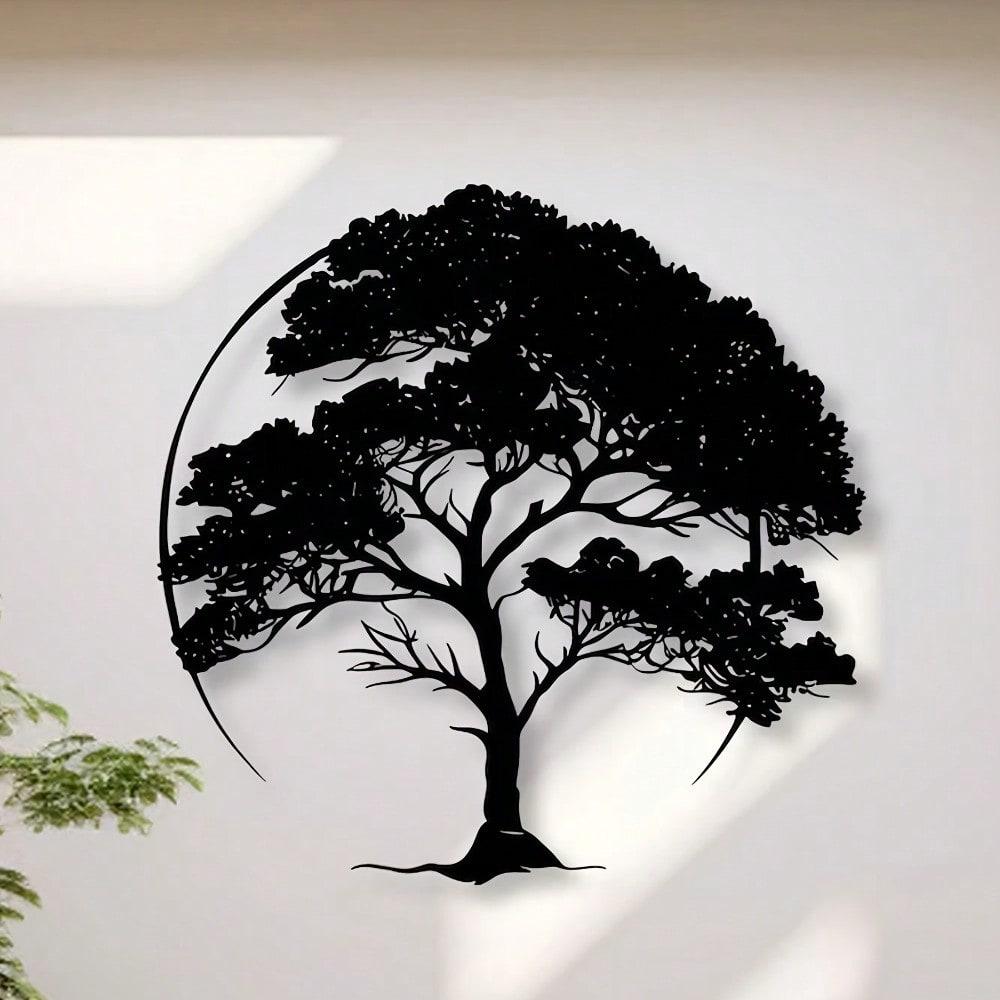 Tree of Life 2D Metal Wall Art, Modern Iron Sculpture for Kitchen Decor & Holiday Gift