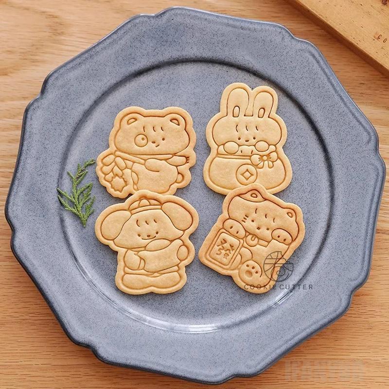 Cartoon Animal Series Cookie Cutter Chinese New Year Biscuit Molds Spring Festival Party Baking Snack Tools Cake Decor Supplies