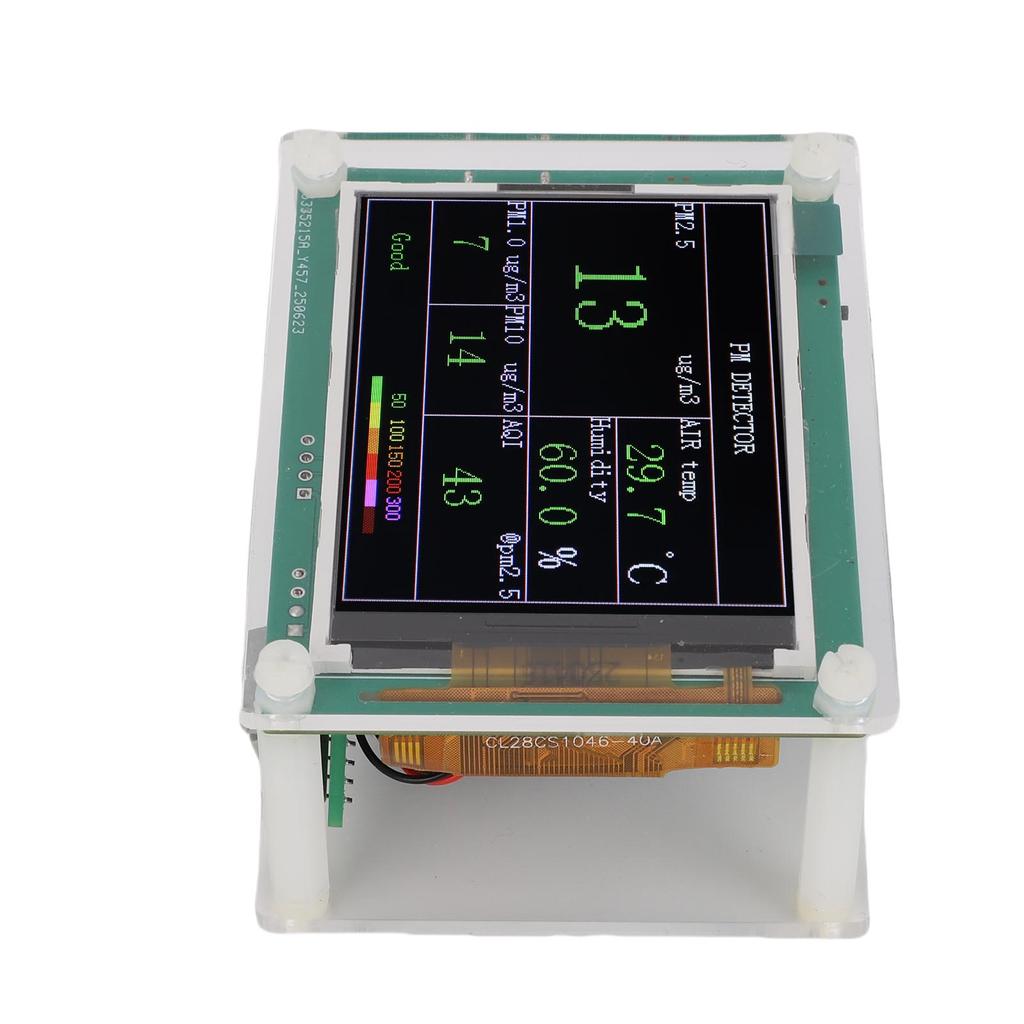 Air Quality Sensor PM1.0 PM10.0 PM2.5 Temperature Humidity Detection Indoor Environment Tester USB Powered 2.8 Inch TFT