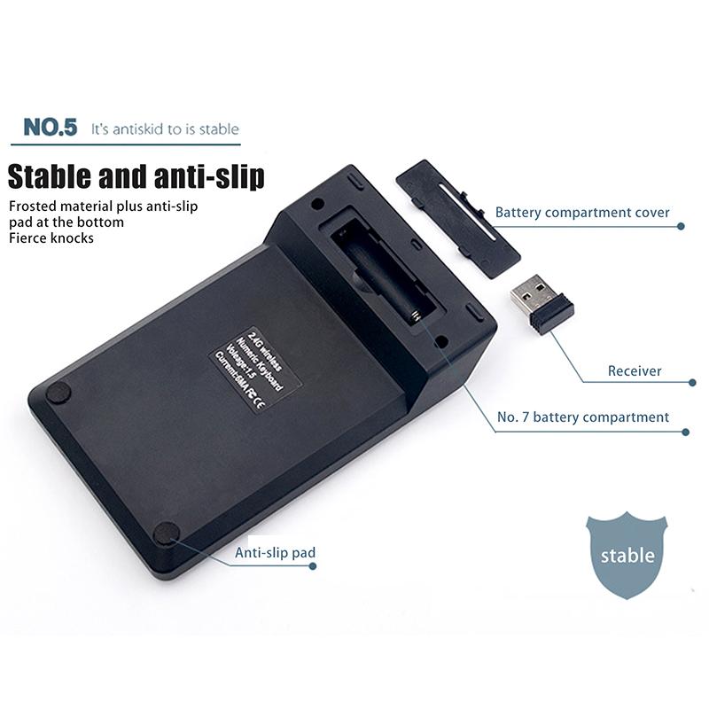 Slim Wireless Mini Usb Numeric Keyboard 2.4G Digital Keyboard 18 Keys For Accounting Teller Bank
