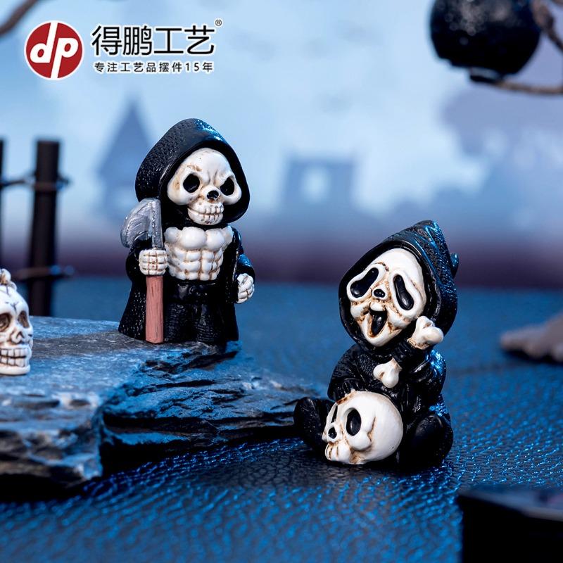 Halloween movie character death jason skeleton man resin crafts horror atmosphere tabletop knickknacks