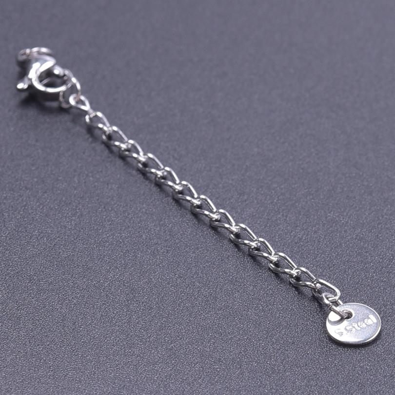 High Quality Waterproof Heart Rectangle Stainless Steel Extention/Tail Chain DIY Jewelry Making Supplies Metal Handmade Necklace