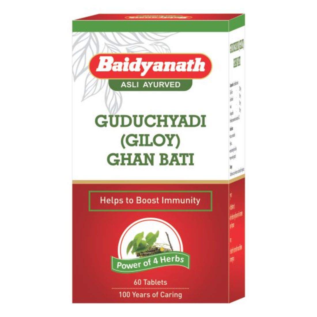 

Baidyanath Asli Ayurved Guduchyadi Giloy Ghan Bati 60 Tablets Natural Immunity Support Unisex