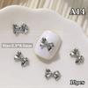 10Pcs Silver Alloy Nail Art Bow Charms Accessories Parts For Manicure Decorate Retro Nails Decoration Design Supplies