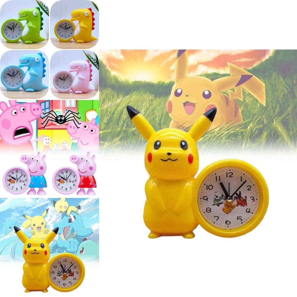 Entzückender Cartoon-Wecker für Kinder Stilvolles Design Großes LCD-Display Batteriebetrieben