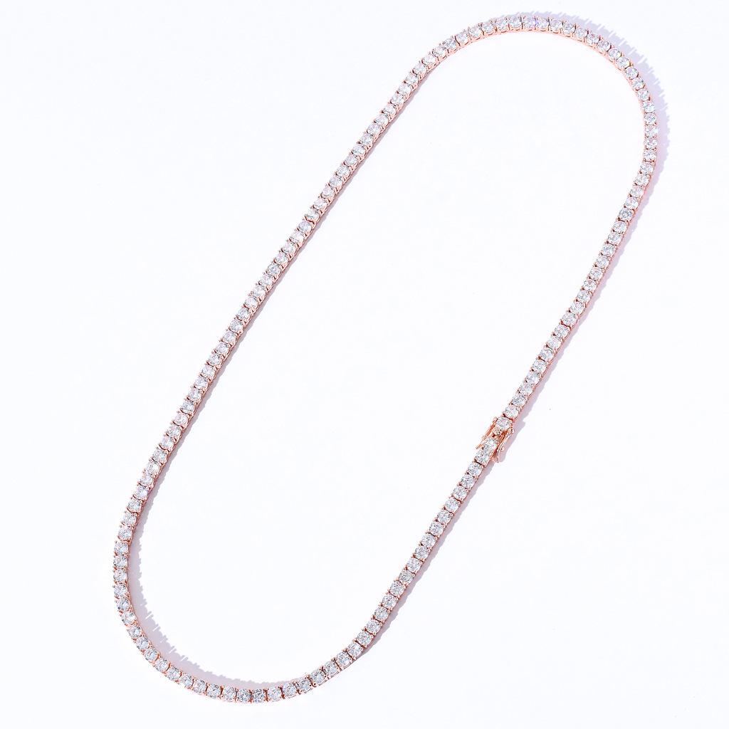 Collier Tennis Homme Haut de Gamme 4mm 5mm Zircon - Luxueux Accessoire Bijou Accentué de Diamants