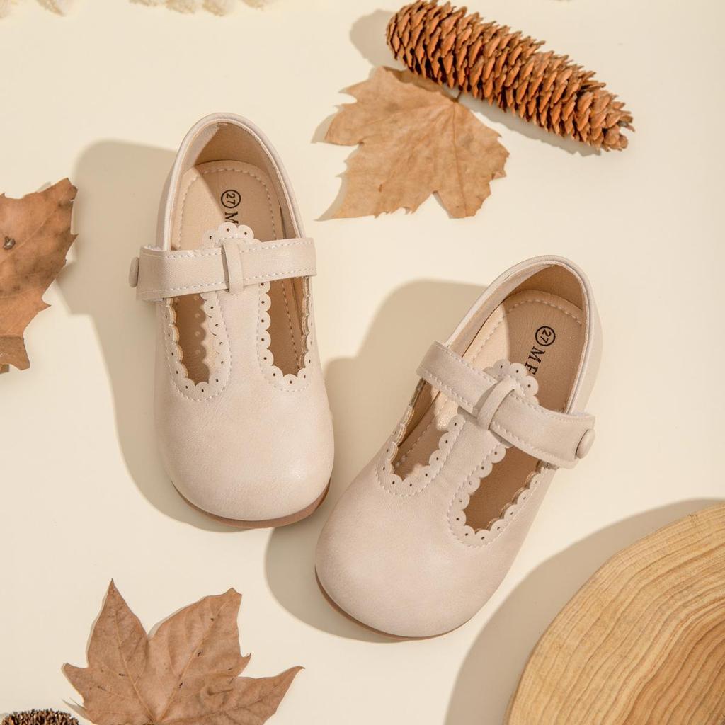 Girls' Casual Velcro Leather Shoes: Spring & Autumn Collection