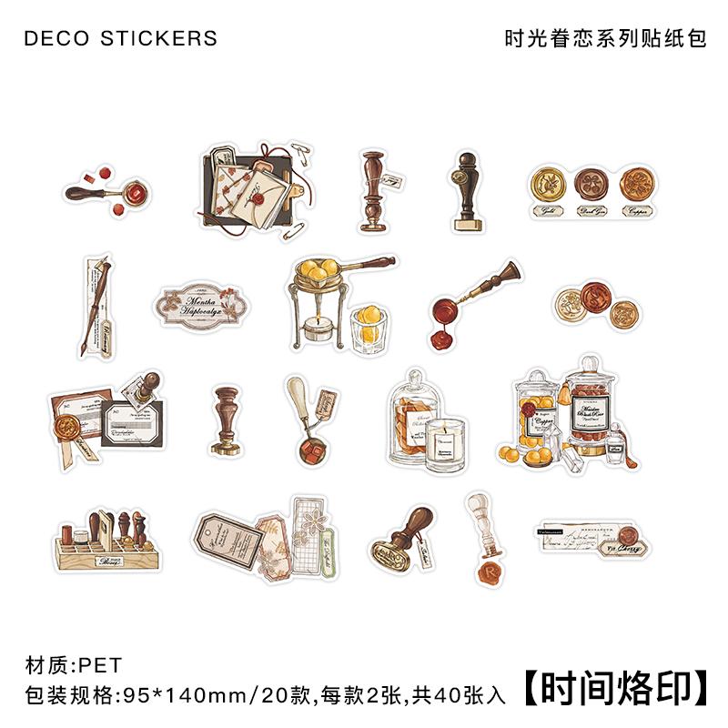 

4style 40pcs Vintage Dark Art PET Stickers Creativity Decorative Diary Album Scrapbooking Collage material Junk Journal Supplies