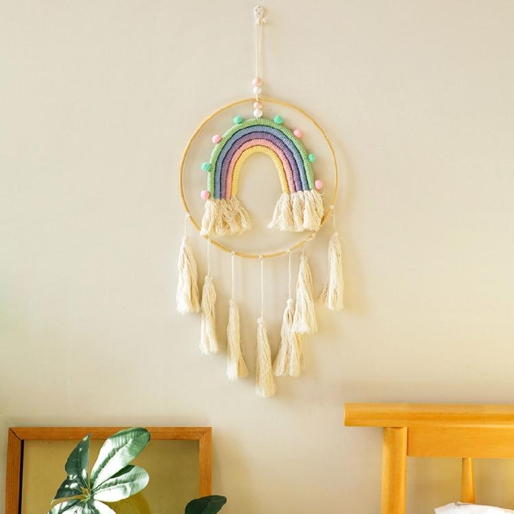 Wandfenster-Tapestry-Zubehör mit handgewebten Quasten für Wohnheim, Heimbüro