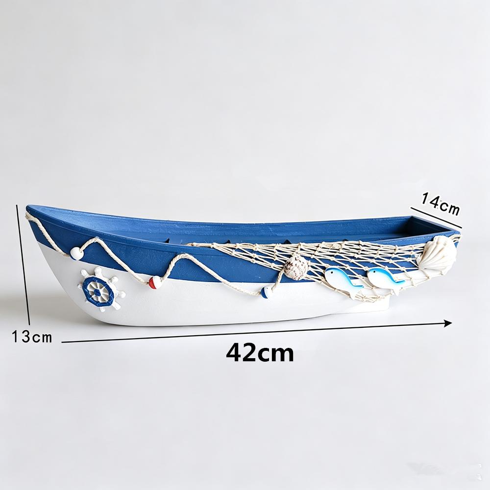 Nordic Vintage Wooden Boat Model Handmade Craft Ship Home Decor Living Room Table Centerpiece Creative Gift Room Decoration