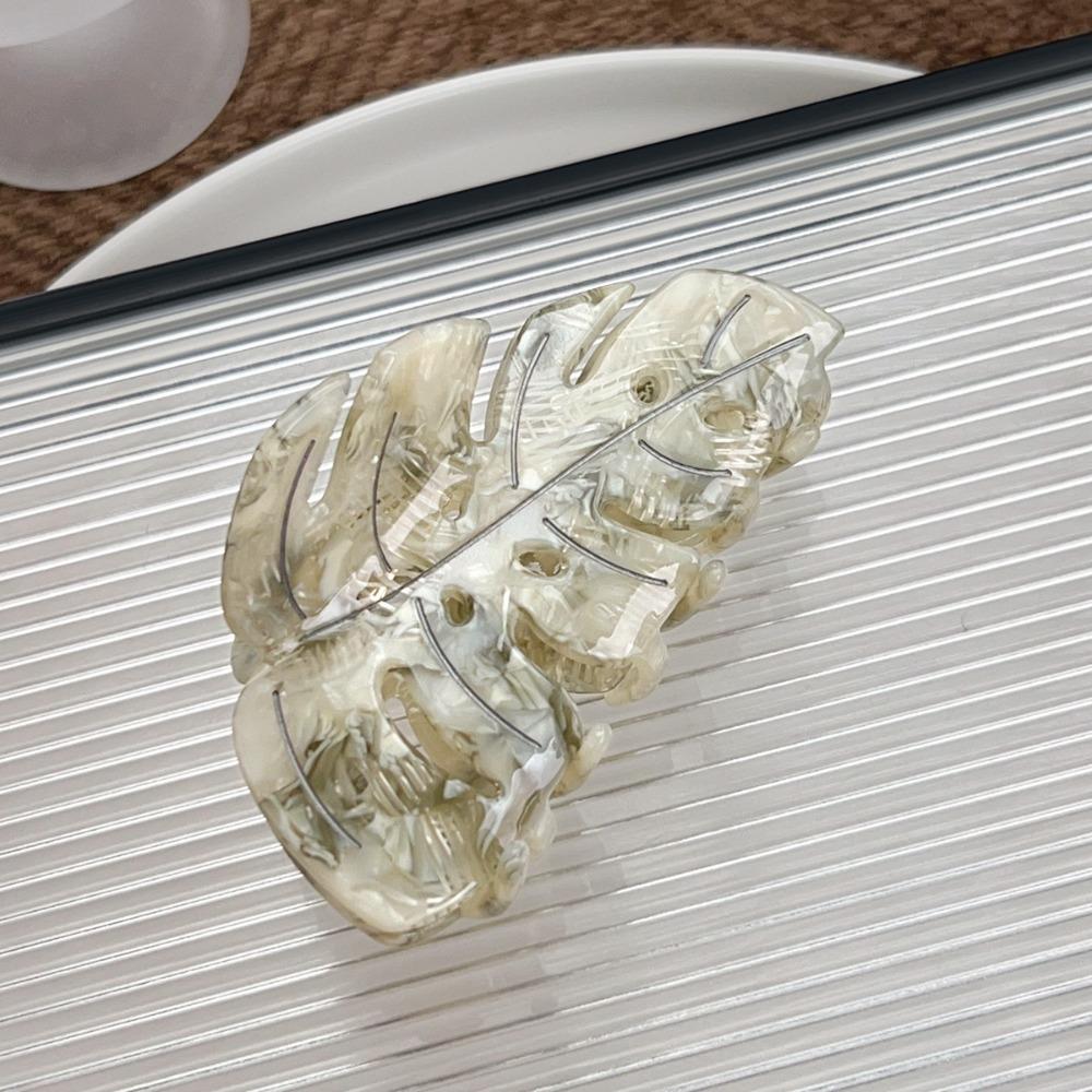 

Зеленые листья растений, заколки для волос, заколка для волос, модная заколка для волос из ацетата для путешествий серый