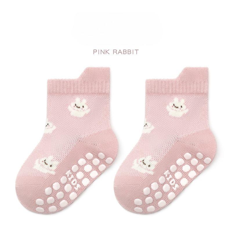 

2 pairs of cartoon animal anti slip socks for boys and girls floor socks mid tube socks lightweight and breathable suitable 4-5Y-2 pairs