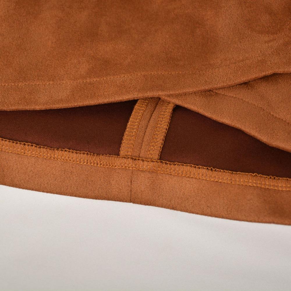 Suede Solid Color Hip Skirt Autumn and Winter Pleated Irregular Zipper Skirt
