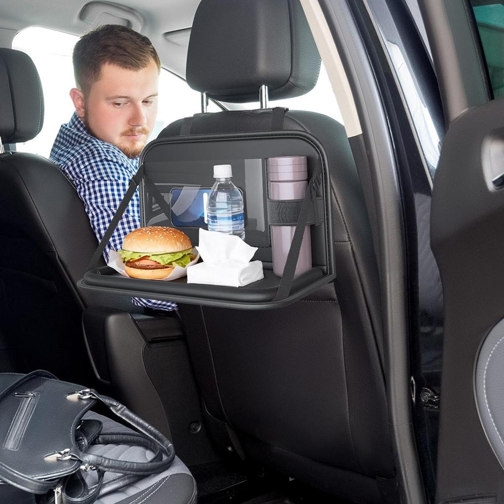 Kids Car Tray Laptop Holder Foldable Storage Rear Desk Table For Car Seat For Toddler Airplane Camping Long Ride Snack Time