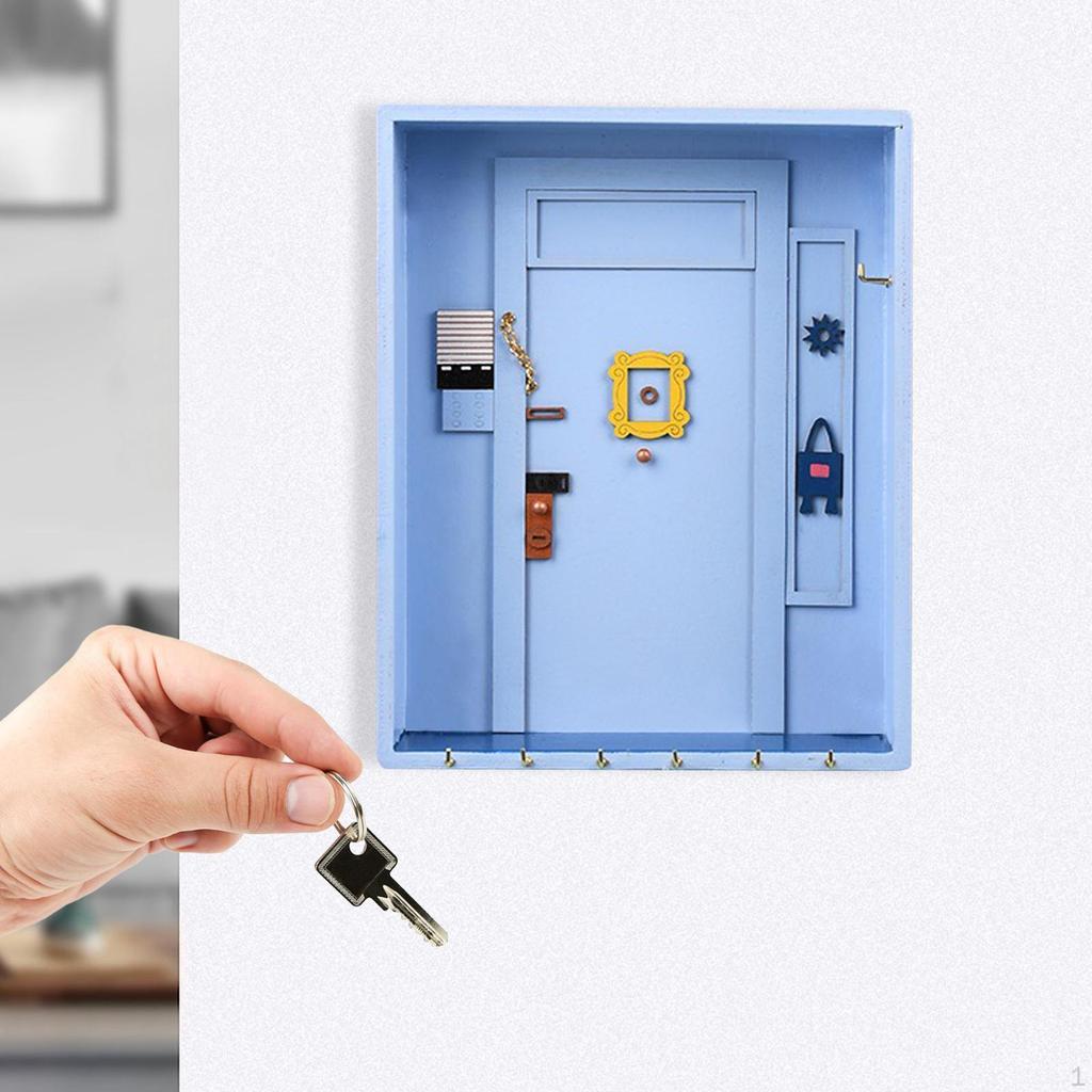 Rustikaler Schlüsselhalter aus Holz mit Aufbewahrung - Wand-Organizer für den Eingangsbereich