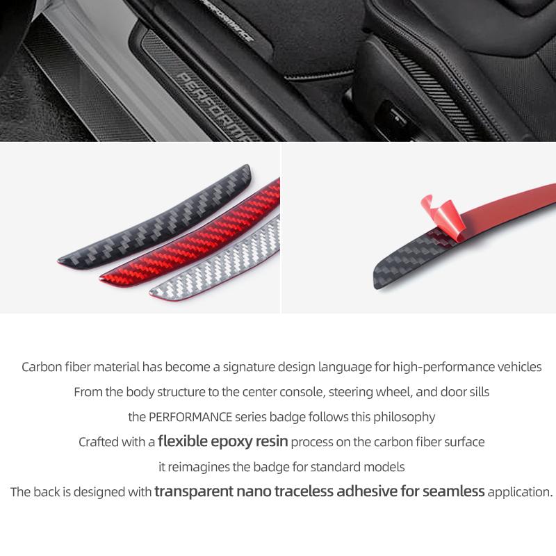 For Tesla Model Y 2019- 2025 Juniper Carbon Fiber Car Body Door Anti-Collision Strips Protect Stickers Decoration Accessories