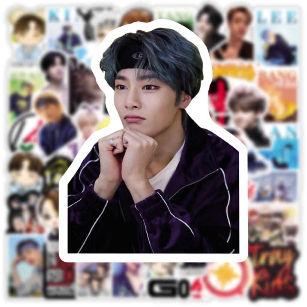 50pcs Stray Kids Stickers Set, Cute SKZ Cartoon & Members Photo Stickers for Laptop, Water Bottle, Scrapbooking, Phone Case, Merch Gift for STAY