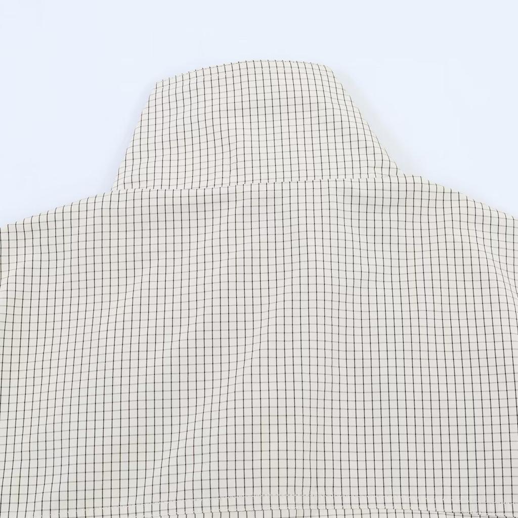 2026 Spring New Product European and American Cross-border Women's Clothing Street Fashion Stand-up Collar Plaid Nylon Jacket W021 83003