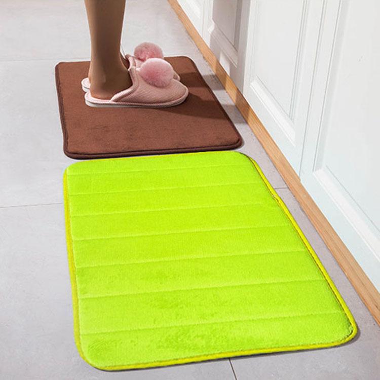 Coral Velvet Floor Mat Memory Cotton Slow Rebound Carpet Bedroom Door Door Mat Bathroom Kitchen Absorbent Non-slip Door Mat