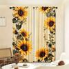 Retro Wooden Board Sunflower Pole Bag Curtains Bedroom Kitchen Decoration Home Living Room Curtain Polyester Perfect For Area