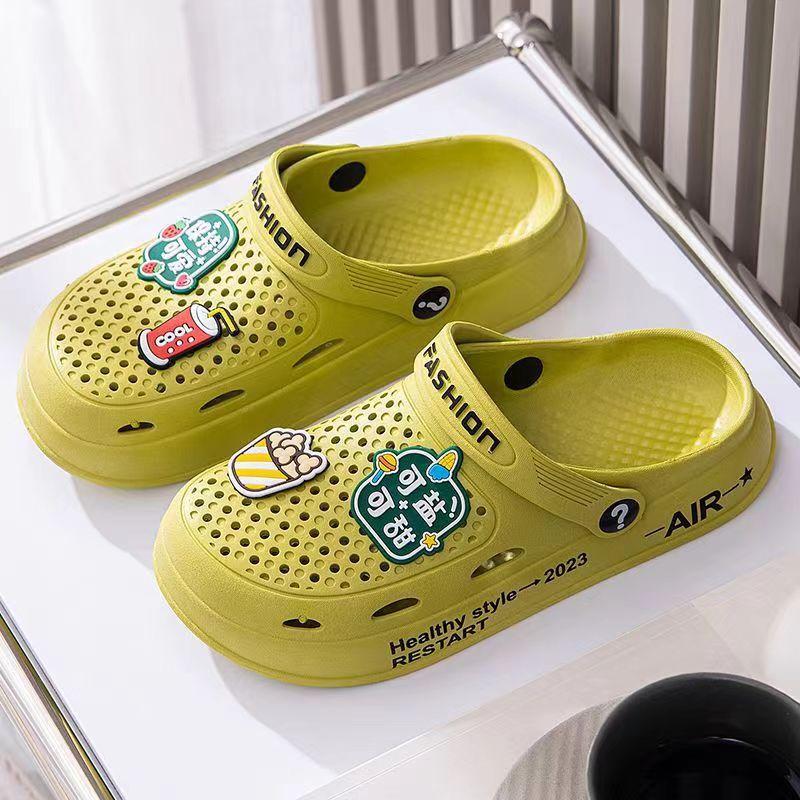 

2025 Women Slippers Hole Shoes Girl Beach Shoes Eva Light Sandals Home Slippers Outdoor Summer Wading Sneaker Non-Slip Shoes 39-40 зелений