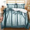 Forest Duvet Cover Set Tree Pattern Cool Colors King Queen Size Polyester Comforter Cover For Kids Boys Girls Teens Bedding Set