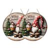1/2Pcs Christmas Wooden Laminated Sign Hanging Wooden Door Sign Round Christmas Tree Decoration Front Door Welcome Sign Pendant