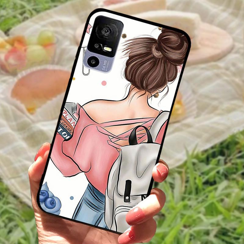 For TCL 40R Case TPU Soft Silicone Marble Phone Cover Case for TCL 405 406 408 403 TCL40R Shockproof Funda Love T771K Bumper