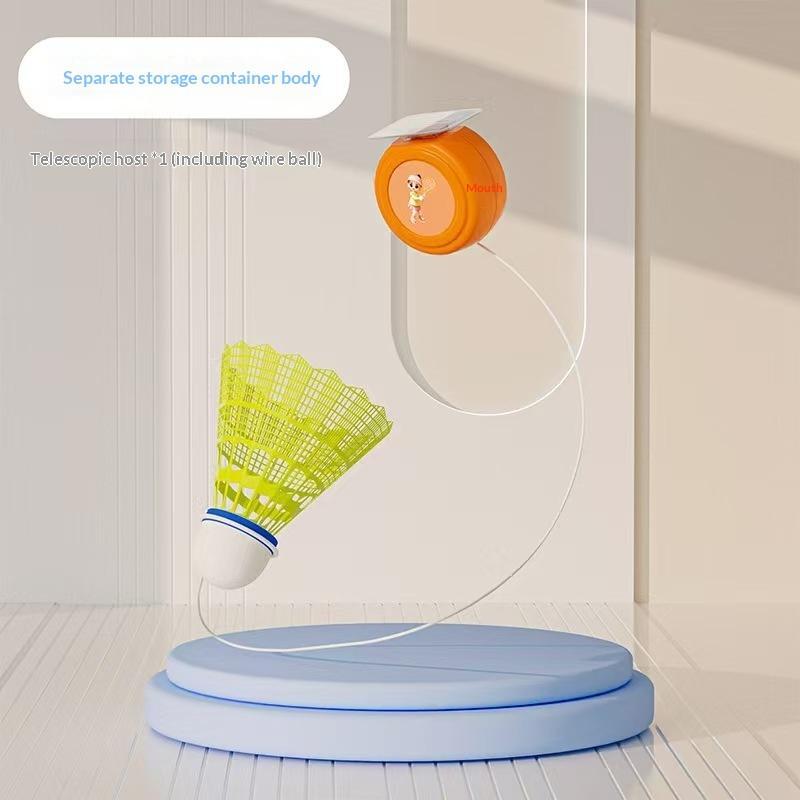 Retractable Badminton Solo Trainer Automatic Rebounder for Home Office Beginner Self Practice Exercise
