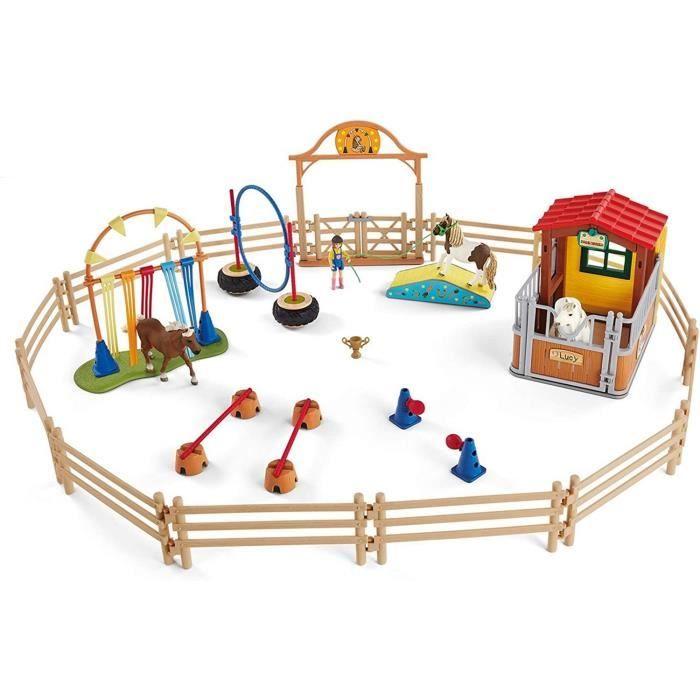 Jeu d'agilité pour chevaux - schleich - agilité au box à cheval - vert - extérieur