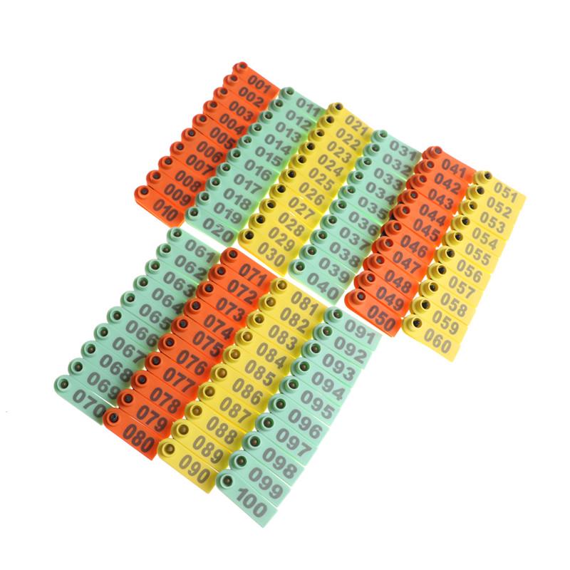 100Pcs Goat Sheep Pig Cattle Beef Plastic Livestock Ear Tag Number Tags